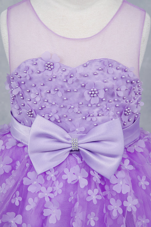 Girls Illusion Princess Top 3D Flower High Low Skirt Flower Girl Dress 2-12
